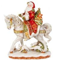 Дед мороз на коне Fitz and Floyd. Керамика. Высота 42 см