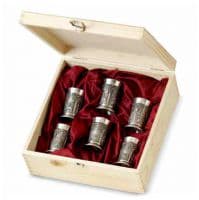 Набор 6 стопок в деревяной упаковке оловянная посуда Artina Австрия