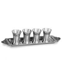 Подарочный набор из олова 4 стопки на подносе Серия Резиденция Artina Австрия