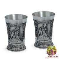 Набор 2 стопки из олова Серия Лорелей. Высота 6,5 см Artina
