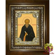 Икона освященная &quot;Никон Радонежский ,игумен преподобный&quot;, 18x24 см, со стразами, в деревянном киоте 24x30 см, 24x30 см