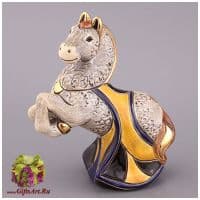 Серый конь большой. Эксклюзивная керамическая фигурка De Rosa Rinconada, Высота 15 см