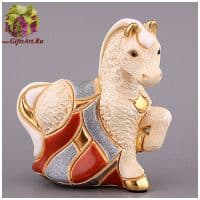 Белый конь малый. Эксклюзивная керамическая фигурка De Rosa Rinconada. Высота 9 см