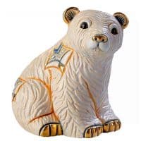 Белый Медвежонок керамическая фигурка De Rosa Rinconada Высота 8 см