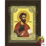 Икона освященная &quot;Пётр апостол&quot;, 18x24 см, со стразами, в деревянном киоте 24x30 см, 24x30 см