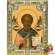 Икона освященная &quot;Николай чудотворец, архиепископ Мир Ликийских,святитель&quot;, 18x24 см со стразами, 18x24 см