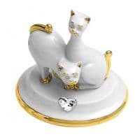 Влюблённые кошки Фарфоровая статуэтка с кристаллами Swarovski Сваровски. 9 см Италия