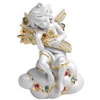 Летний ангел Фарфоровая статуэтка с кристаллами Swarovski Сваровски. 15 см Италия