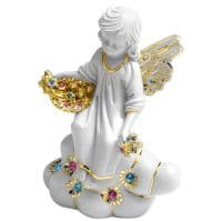 Зимний ангел Фарфоровая статуэтка с кристаллами Swarovski Сваровски. 15 см Италия