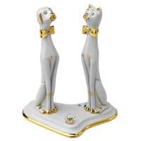 Мур-мур! Гав-гав! Фарфоровая статуэтка с кристаллами Swarovski Сваровски. 16 см. Италия