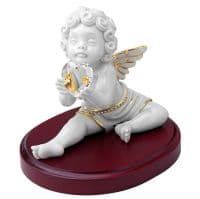 Ангел с сердцем Фарфоровая статуэтка с кристаллами Swarovski Сваровски. 14 см Италия