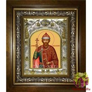 Икона освященная &quot;Владимир равноапостольный Великий князь&quot;, 14x18 см, в деревянном киоте 20x24 см, 20x24 см