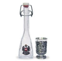 Набор минибутылка и стопка из олова Серия Austria Artina Австрия.