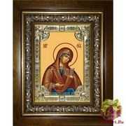 Икона освященная &quot;Калужская икона Божией Матери&quot;, 18x24 см, со стразами, в деревянном киоте 24x30 см, 24x30 см