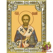 Икона освященная &quot;Павлин Милостивый,епископ Ноланский,святитель&quot; ,18х24см со стразами, 18x24 см