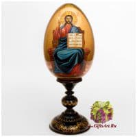 Яйцо иконописное Спас Вседержитель Пантократор Высота 38 см Рукописное