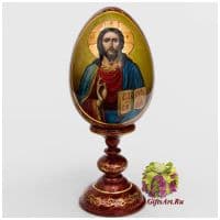 Яйцо иконописное Спаситель Высота 32 см Рукописное