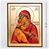 Рукописная икона Владимирская икона Божией Матери Высота 22 см