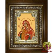 Икона освященная &quot;Девпетерувская икона Божией Матери&quot;, 18x24 см, со стразами, в деревянном киоте 24x30 см, 24x30 см