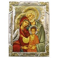 Икона &quot;Святое Семейство&quot; (Три радости) в серебряном окладе Размер 19 х 15 см.