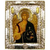 Икона Архангел Михаил в серебряном окладе Размер 19 х 15 см.