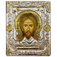 Икона Спас нерукотворный в серебряном окладе Размер 19x15 см.