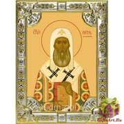 Икона освященная &quot;Петр Митрополит Московский ,святитель&quot; ,18х24см со стразами, 18x24 см