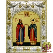 Икона освященная &quot;Петр и Феврония благоверные&quot;, 14x18 см, купить