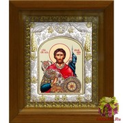 Икона освященная &quot;Александр Невский благоверный князь&quot;, в деревянном киоте 20x24 см, 20x24 см