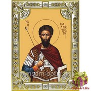 Икона освященная &quot;Каллистрат мученик&quot; ,18х24см со стразами, 18x24 см