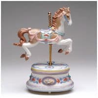 Карусель Лошадка. Фарфоровая музыкальная карусель. Высота 21 см