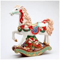 Лошадка c подарками. Фарфоровая музыкальная фигурка. Высота 36 см