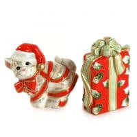 Набор для специй Соль и Перец Котёнок в колпаке и подарок &quot;Новогодняя коллекция&quot;