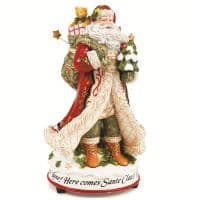 Дед мороз Санта в викторианском стиле Святой Николай. Музыкальная фигурка. Подарок на новый год. Высота 22 см - вид 1 миниатюра