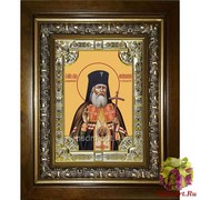 Икона освященная &quot;Лука святитель, исповедник ,архиепископ Крымский&quot;, 18x24 см, со стразами, в деревянном киоте 24x30 см, 24x30 см