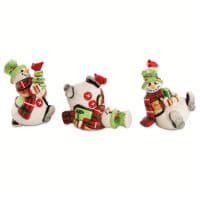 Корпоратив Снеговиков. Набор фигурок Весёлые снеговики. Керамика. Высота 9 см - вид 1 миниатюра