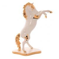 Конь белый с золотом. Символ года. Керамика Ahura. Высота 42 см. Италия