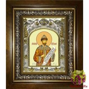 Икона освященная &quot;Николай (Романов)II император ,страстотерпец&quot;, 14x18 см, в деревянном киоте 20x24 см, 20x24 см