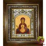 Икона освященная &quot;Знамение икона Божией Матери&quot;, 14x18 см, в деревянном киоте 20x24 см, 20x24 см