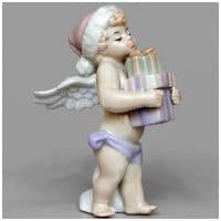 Ангел Рождества с подарками Фарфор Высота 12 см