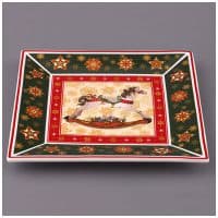 Блюдо фарфоровое квадратное &quot;Новогодняя коллекция&quot; 22 х 22 см Подарочная упаковка