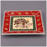 Блюдо фарфоровое квадратное &quot;Новогодняя коллекция&quot; 22 х 22 см Подарочная упаковка 041685