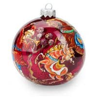 Ёлочный шар из стекла Любимые сказки Конёк-горбунок Ручная художественная роспись Высота 10 см Подарочная упаковка