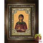 Икона освященная &quot;Ирина Каппадокийская (Хрисоволанта),преподобная&quot;, 18x24 см, со стразами, в деревянном киоте 24x30 см, 24x30 см