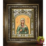 Икона освященная &quot;Миропия Хиосская мученица&quot;, 14x18 см, в деревянном киоте 20x24 см, 20x24 см