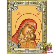 Икона освященная &quot;Касперовская икона Божией Матери&quot;, 18x24 см, со стразами