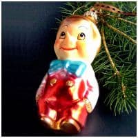Ёлочная игрушка из стекла Пиноккио Ручная работа Высота 11 см Подарочная упаковка Krebs Glas Lauscha Германия