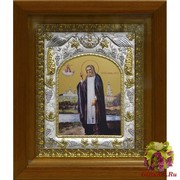 Икона освященная &quot;Серафим Саровский преподобный чудотворец&quot;, 14x18 см, в деревянном киоте 20x24 см, 20x24 см