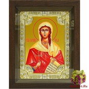 Икона освященная &quot;Ника Коринфская мученица&quot;, 18x24 см, со стразами, в деревянном киоте 24x30 см, 24x30 см