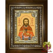 Икона освященная &quot;Александр (Цицернов) священномученик&quot;, 18x24 см, со стразами, в деревянном киоте 24x30 см, 24x30 см